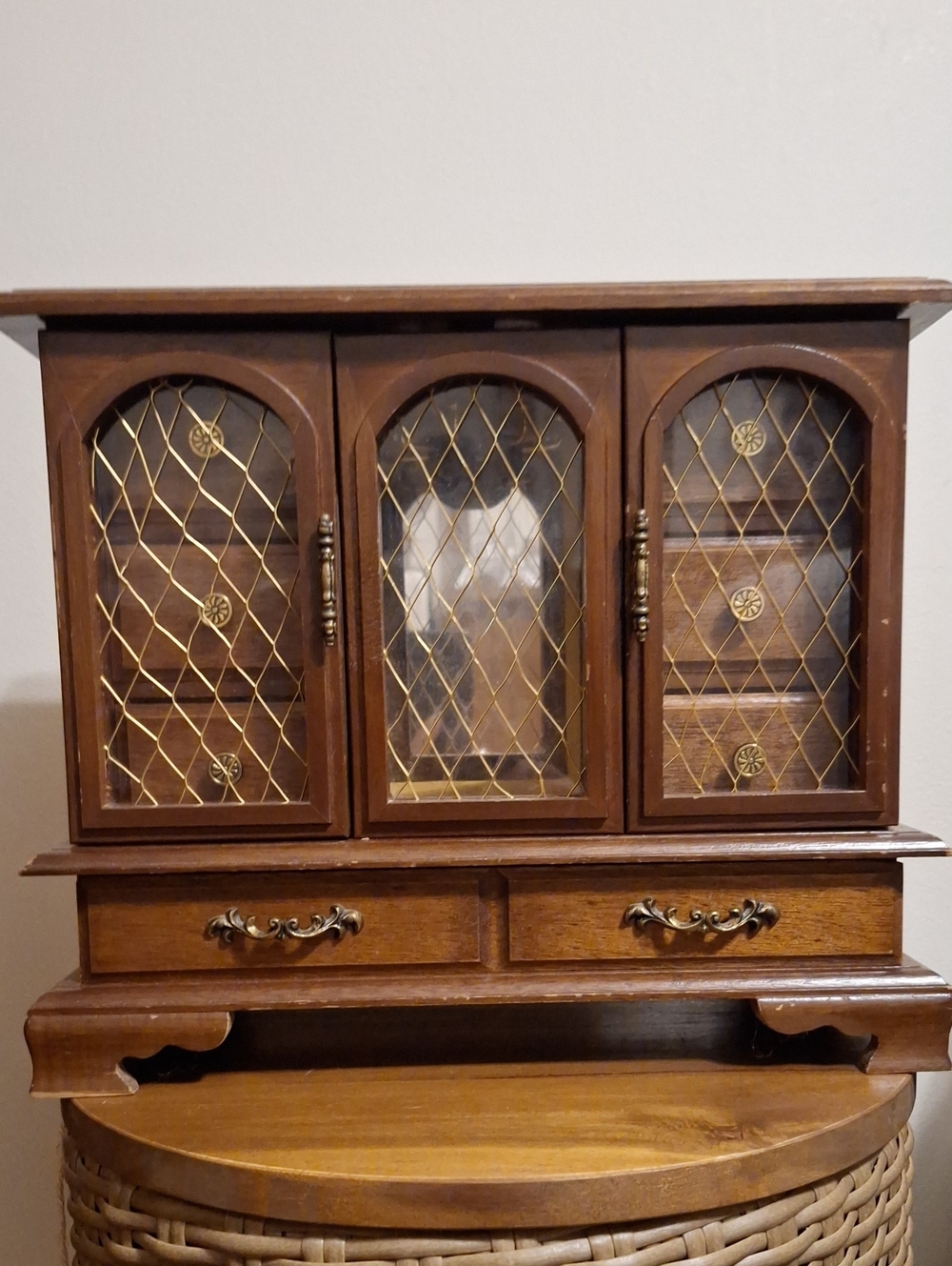 Wooden Jewelry Organizer Cabinet in Brown